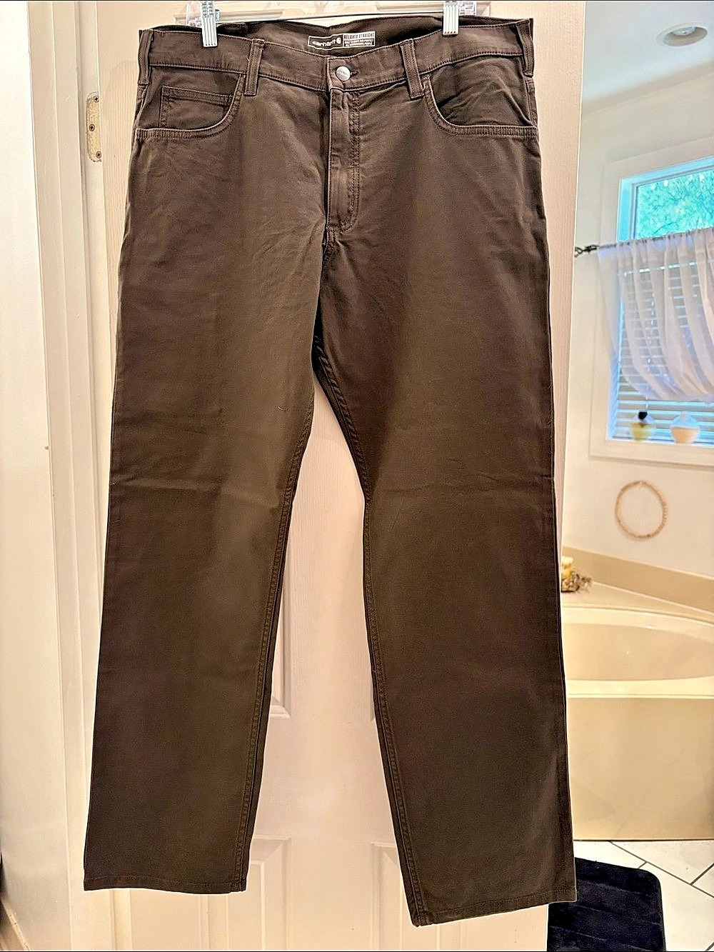 Carhartt Relaxed Straight Work Pant Brown Waist 36 x 34